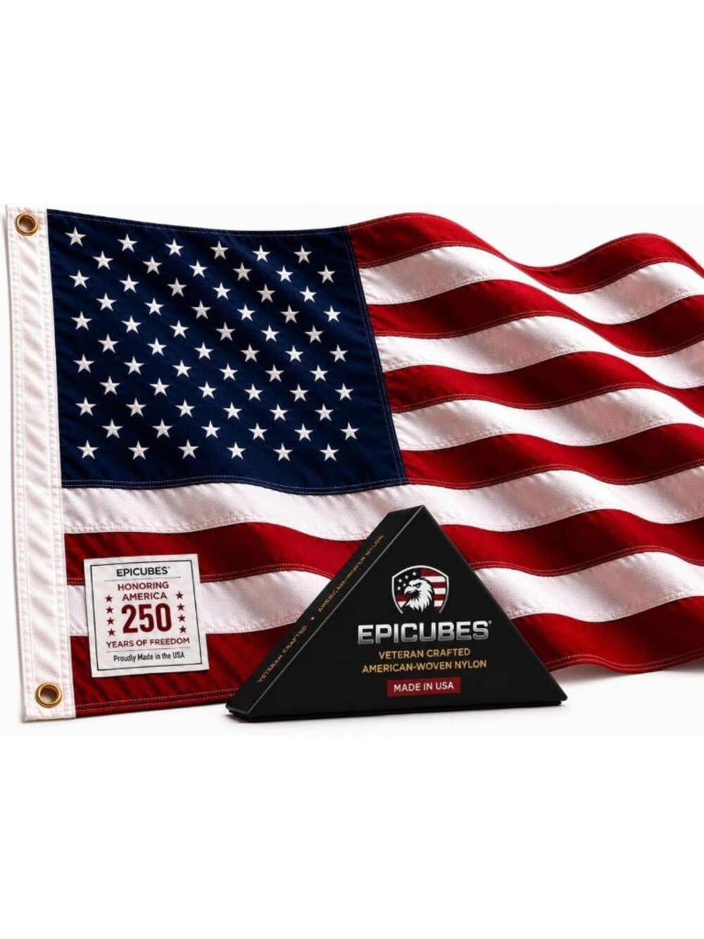 Heavy Duty 3x5 Outdoor American Flag, Durable 210D Nylon, Made in USA